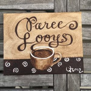 Original Armenian Coffee Painting - Paree Looys (good morning) - 11" x 14"