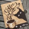Original Armenian Coffee Painting - Coffee Cat II - 11" x 14"