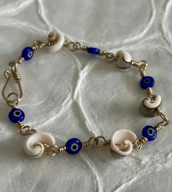 GF Eye bead bracelet with Seashells