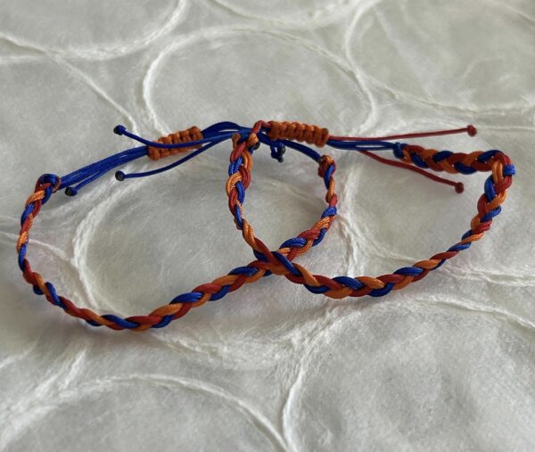 Braided Armenian Flag Bracelet - Adjustable closure