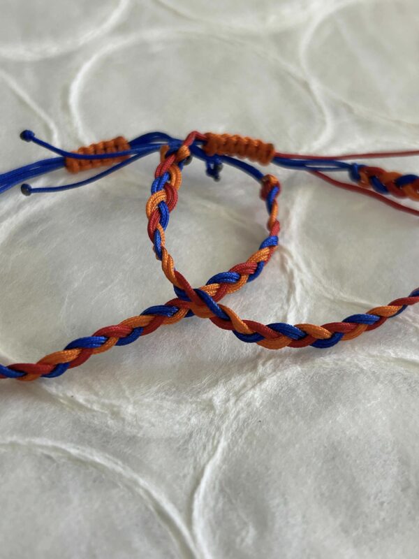 Braided Armenian Flag Bracelet - Adjustable closure - Image 4