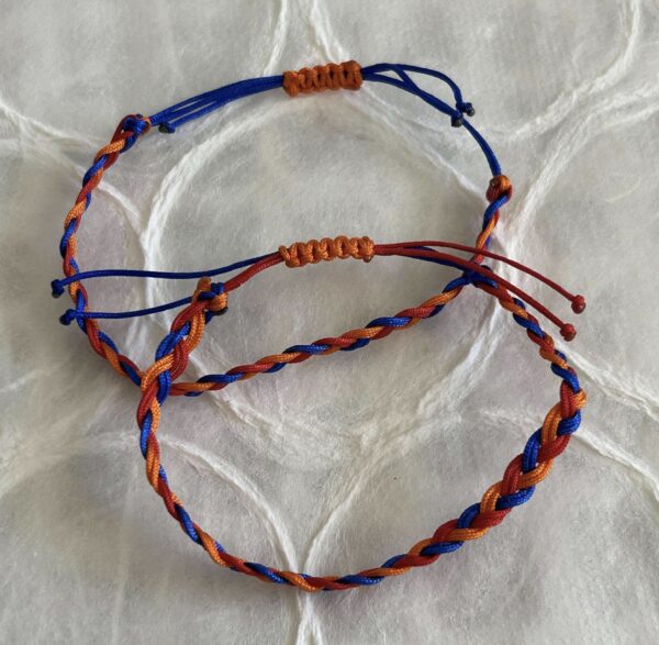 Braided Armenian Flag Bracelet - Adjustable closure - Image 3