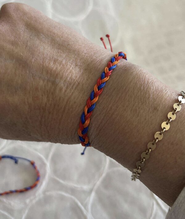 Braided Armenian Flag Bracelet - Adjustable closure - Image 6