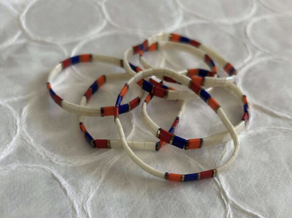 Tila Armenian Flag Bracelet - Ivory base