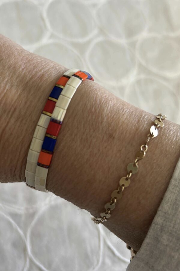 Tila Armenian Flag Bracelet - Ivory base - Image 4