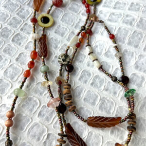 Copper Tone Treasure Necklace to Wear Long or Doubled