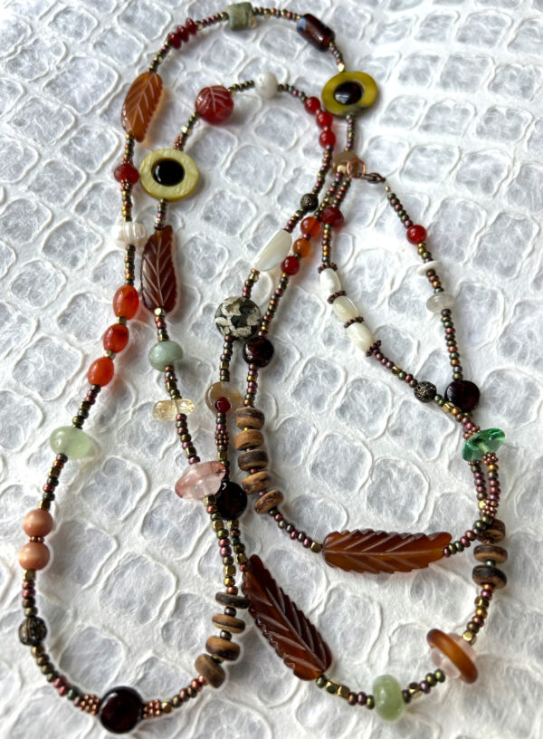 Copper Tone Treasure Necklace to Wear Long or Doubled