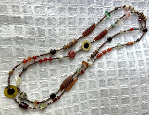 Copper Tone Treasure Necklace to Wear Long or Doubled - Image 2