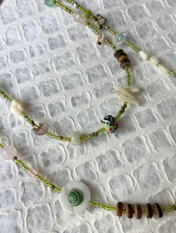 Shades of green treasure necklace